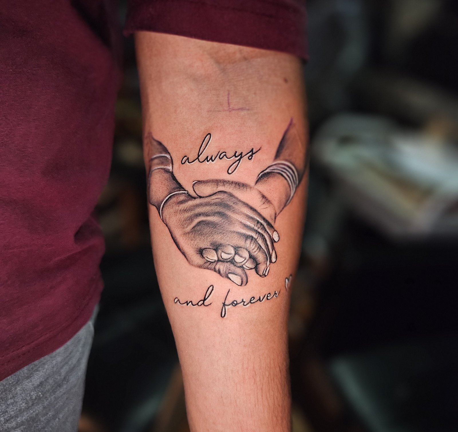 Meaningful Realism: "Always and Forever" Hand Tattoo in Kamla Nagar, Delhi
